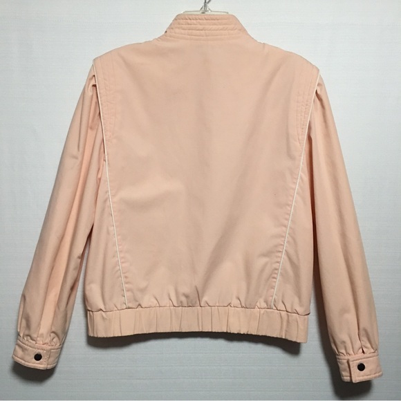 Vtg Rare Extended shoulder space jacket Peach cotton blend zip snap lined jacket - Picture 2 of 14